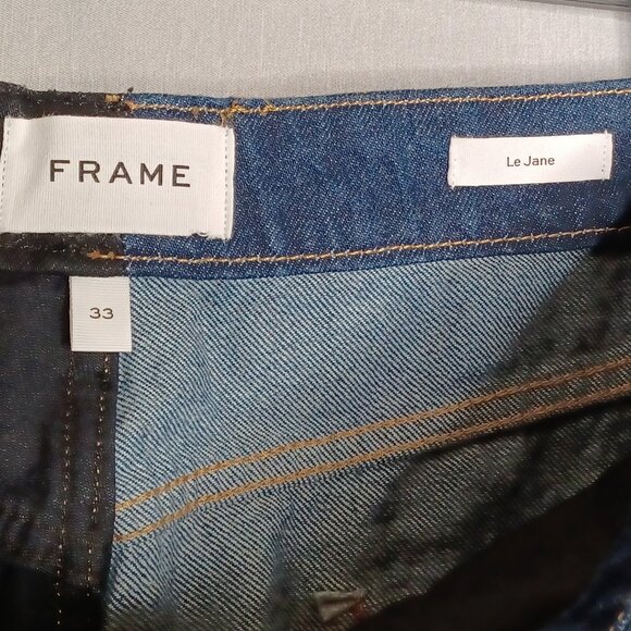 Frame Le Jane Jeans Womens 33 Colorblock High-Rise Straight Fit Streetwear Y2K - Picture 8 of 10